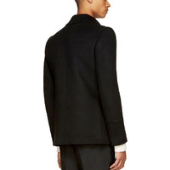 BALMAIN MEN'S 54 BLACK PEA COAT JACKET - Picture 5 of 16